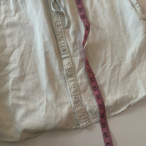 PAIGE Light Wash Mila Chambray Denim Cotton Button  Drawstring ShirtDress NWOT L - Picture 13 of 14